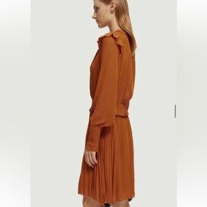 NWT Scotch and Soda Smocked Mini Dress in Rust.